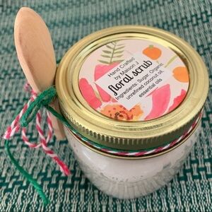 Floral sugar scrub, hand crafted, all natural exfoliating and moisturizi…